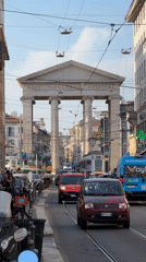 Routine street life documented in Milan city center