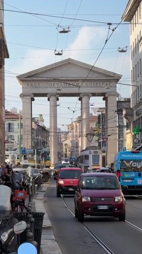 Routine street life documented in Milan city center