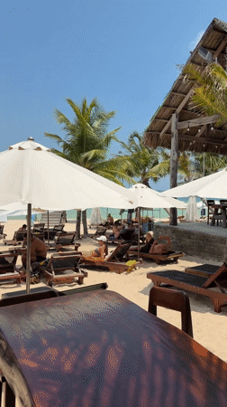 Morning beach scene captured at Sao Beach Bar, Phú Quốc