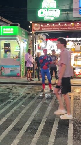 Patong Beach nightlife district bustling with typical Saturday evening crowds