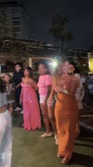 Outdoor concert draws dancing crowds in Porlamar Venezuela