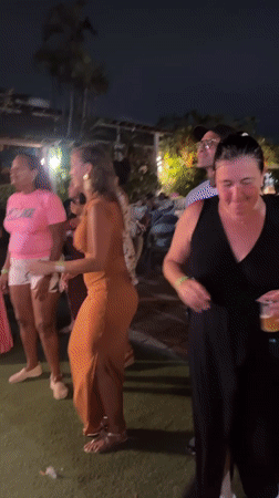Outdoor concert draws dancing crowds in Porlamar Venezuela