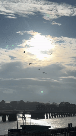 Coastal scenes with sun halo captured in East Suffolk