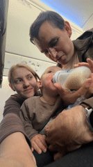 Family with baby observed feeding during flight at Domodedovo