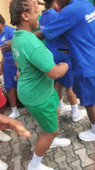 Nigerian students celebrate with dancing at Soleil High School