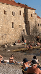 Saturday afternoon tourist activities captured across Budva, Montenegro