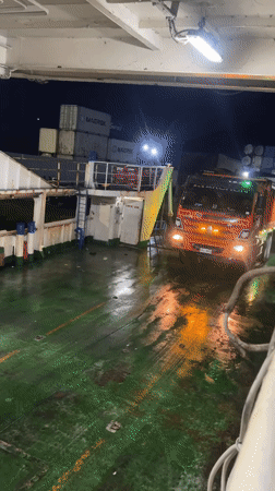 Evening ferry crossing documented in Davao City, Philippines