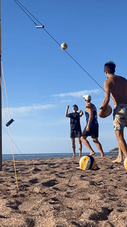 Beach volleyball and selfies captured in Bečići, Montenegro