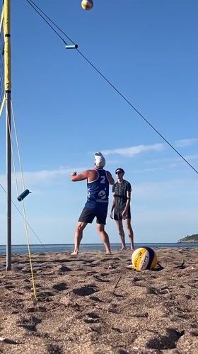 Beach volleyball and selfies captured in Bečići, Montenegro