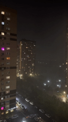 Thunderstorm with lightning strikes Novoalexandrovka, Russia