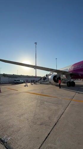 Wizz Air and ITA Airways planes on the tarmac at Fiumicino