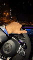 Night driving recorded in Tbilisi Mercedes vehicle