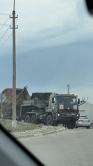 Military convoy with artillery equipment spotted in Kamyshin, Russia