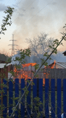 Firefighters battle structure fire in Chaikovsky, Russia