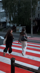Late-night crosswalk scene in Ternopil, Ukraine