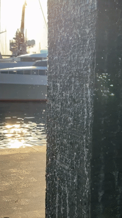 Art installation observed at Tivat marina waterfront complex