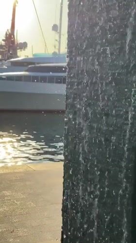 Art installation observed at Tivat marina waterfront complex