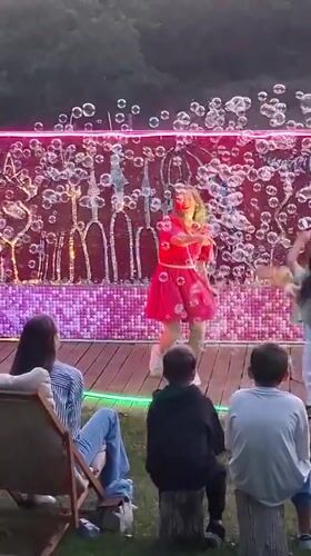 Family gathering with bubble play, entertainment in Bukovik park
