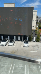 Tesla charging station with digital display documented in West Hollywood