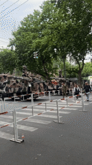 Military convoy causes traffic jam in central Yerevan