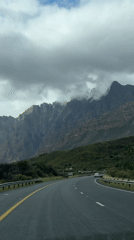 Scenic drive documented through Drakenstein mountains, South Africa