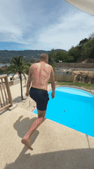 Morning diving session at Thai resort pool in Ban Bang Rak