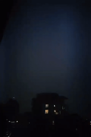 Lightning storm lights up Warsaw's night skyline