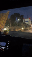 Sparks fly from flatbed truck in Davao City traffic