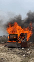 Furniture fires reported in open field near Kaspiysk