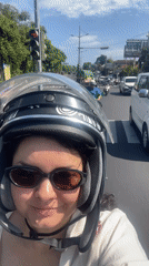 Scooter selfies and street-level views in Kuta Selatan