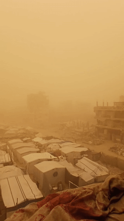 Severe dust storm blankets Gaza refugee camps, reduces visibility