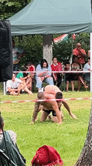 Wrestling match draws crowd in Markovo Bulgaria park