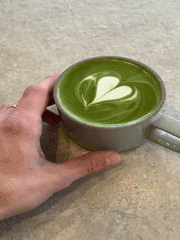 Morning moments in Tel Aviv: matcha lattes and chess