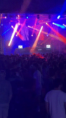 DJ set and laser lights draw a crowd in Echternach