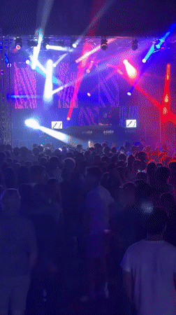 DJ set and laser lights draw a crowd in Echternach
