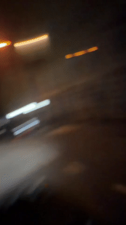 Playful late-night car moment in Tbilisi
