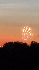 Fireworks light up the Minsk twilight sky