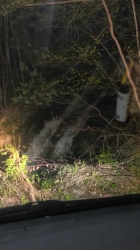 Nighttime waterfall footage captured in Bistritsa, Bulgaria