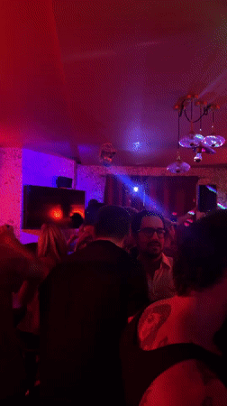 Friday night crowd gathers at Chacha Pub in Paris