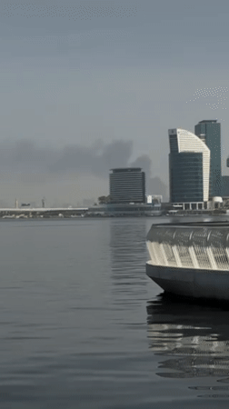 Large smoke plume observed across Dubai Creek waterfront