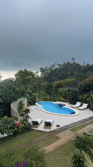 Swimming pool with unique design filmed in Banjar, Indonesia