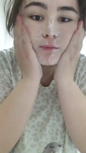 Woman's morning routine documented in Noviy, Russia