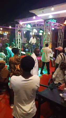 Live music night in Lokoja with DJ and bongo drummers