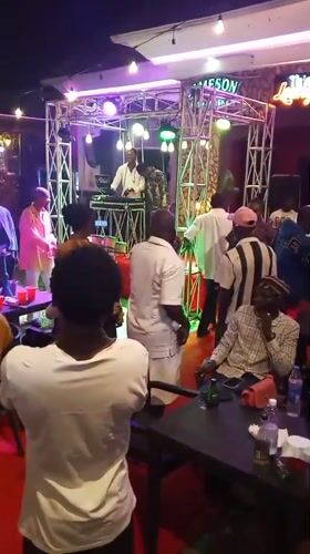 Live music night in Lokoja with DJ and bongo drummers