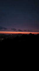 Twilight panorama observed over Sankt Gallen from elevated viewpoint