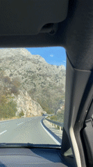 Car journey documented through Montenegro's mountainous roads