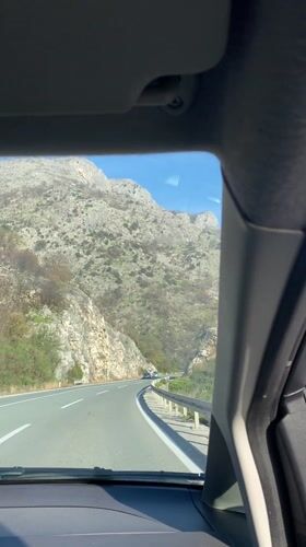 Car journey documented through Montenegro's mountainous roads