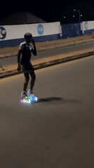 Night roller skating scene captured on Bukuru streets