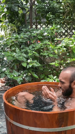 Outdoor wellness retreat in Da Nang with herbal baths and ritual.