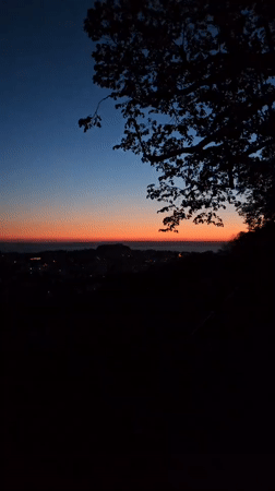 Twilight landscape and water reflections observed in Sankt Gallen